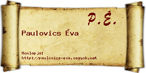 Paulovics Éva névjegykártya