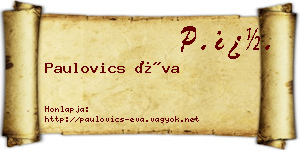 Paulovics Éva névjegykártya